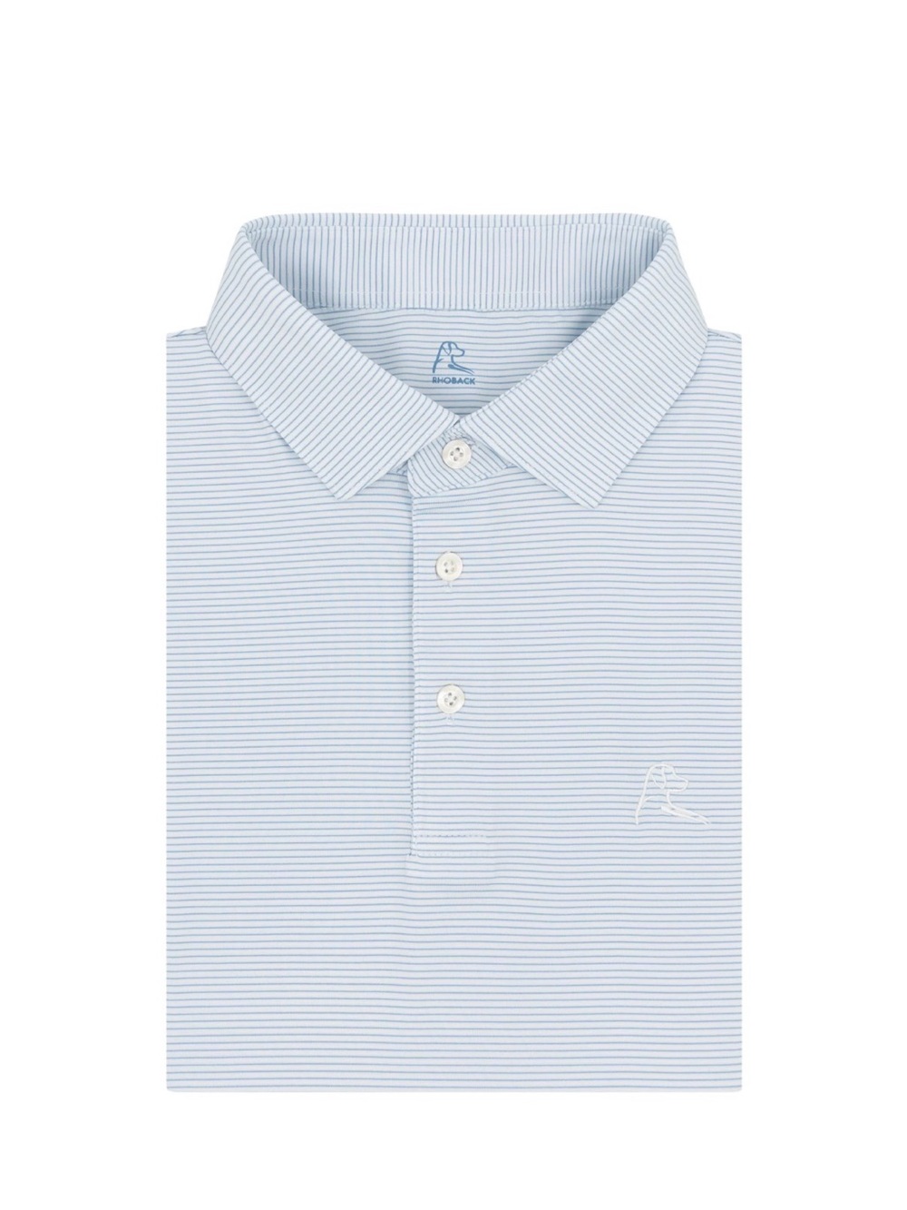 BRAND NEW UNTOUCHED Rhoback Men’s Pale Blue Micro-Stripe Polo